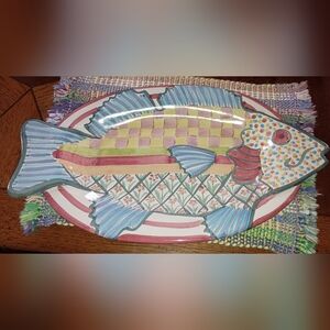 Large 20" Mackenzie Childs Fish Platter